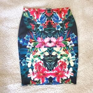 Multicolor Floral Pencil Skirt, NWT
